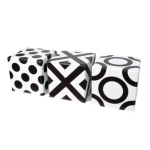 Kocke sa crno-bijelim printom, 3 kom